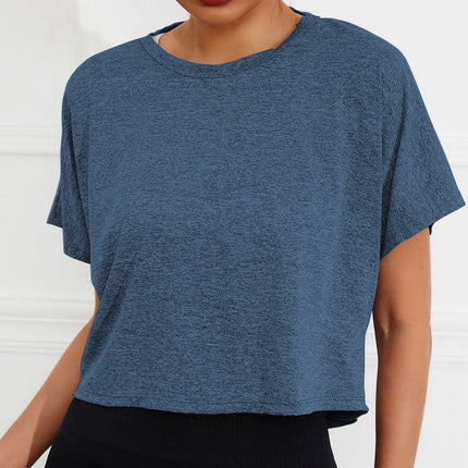 Camiseta deportiva para mujer, sin espalda, manga corta, Solis