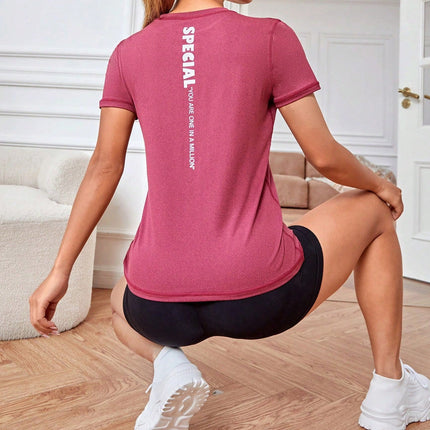 Camiseta deportiva de cuello redondo Daian para mujer