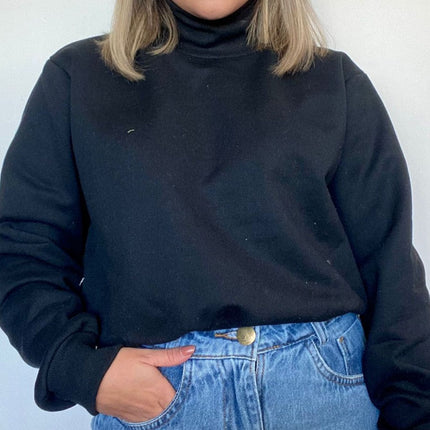 Sudadera de franela con cuello alto