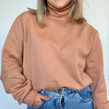 Sudadera de franela con cuello alto