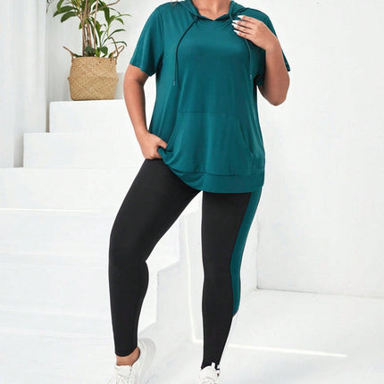 Chándal de mujer con capucha y leggings, marca Alondra. Talla grande.