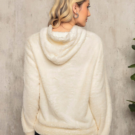 Sudadera con capucha estilo osito de peluche para mujer