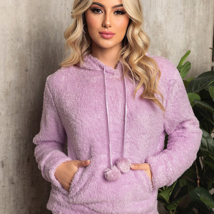 Sudadera con capucha estilo osito de peluche para mujer