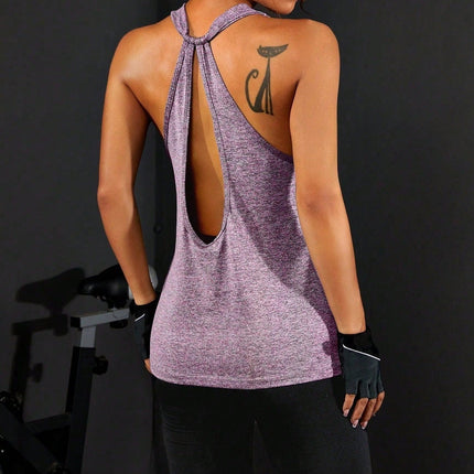 Camiseta deportiva de tirantes para mujer con detalles recortados - Gisell