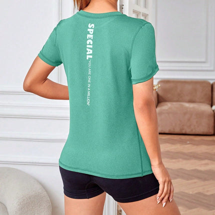 Camiseta deportiva de cuello redondo Daian para mujer