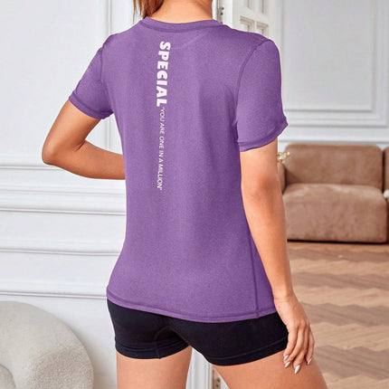 Camiseta deportiva de cuello redondo Daian para mujer