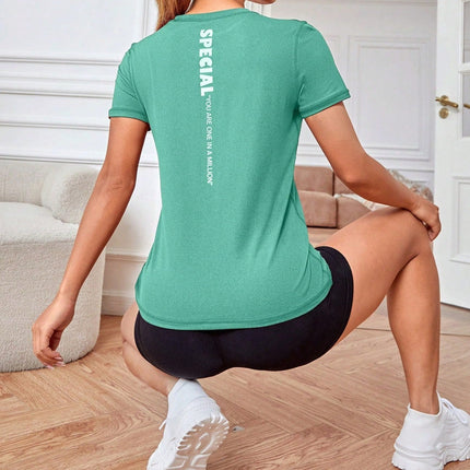 Camiseta deportiva de cuello redondo Daian para mujer