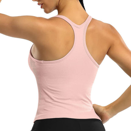 Camiseta deportiva de mujer con escote en U y sujetador - Emily