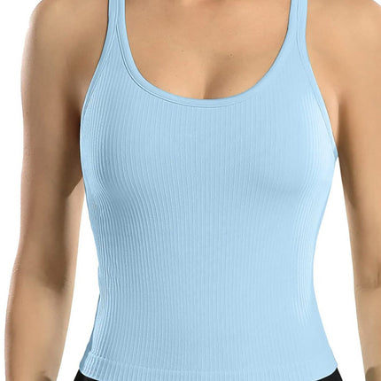 Camiseta deportiva de mujer con escote en U y sujetador - Emily