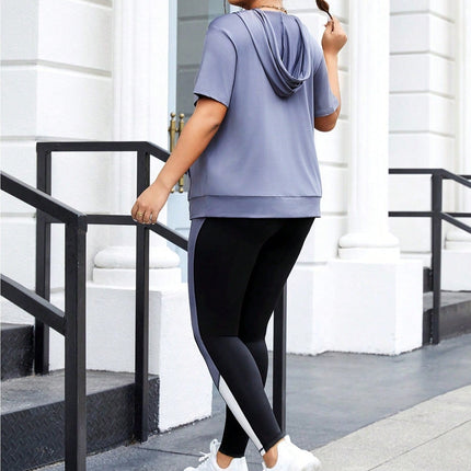 Chándal de mujer con capucha y leggings, marca Alondra. Talla grande.