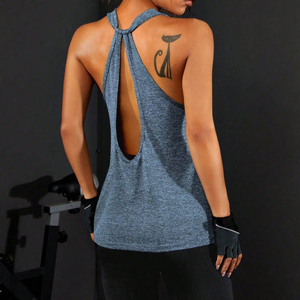 Camiseta deportiva de tirantes para mujer con detalles recortados - Gisell