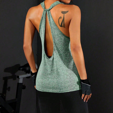 Camiseta deportiva de tirantes para mujer con detalles recortados - Gisell