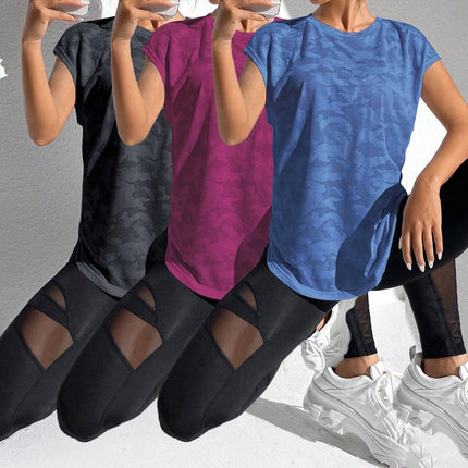 Kit de 3 Camisetas Deportivas de Manga Corta para Mujer Milán 