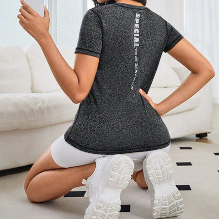 Camiseta deportiva de cuello redondo Daian para mujer