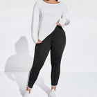Conjunto deportivo para mujer: camiseta de cuello redondo y leggings, marca Gales. Talla grande. 