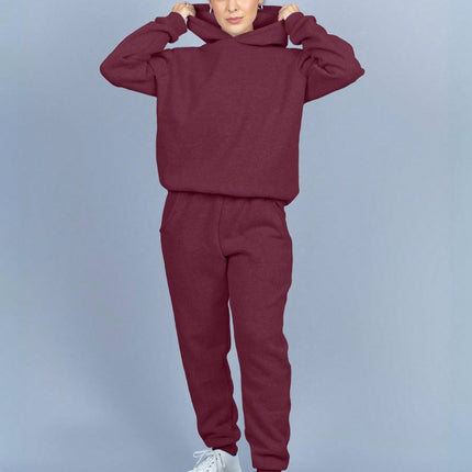 Conjunto de sudadera con capucha de franela lisa