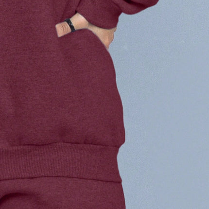 Conjunto de sudadera con capucha de franela lisa