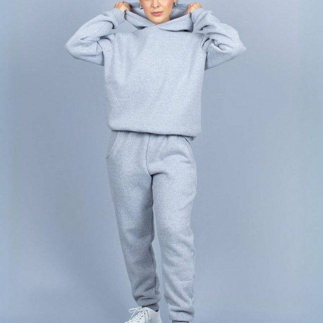 Conjunto de sudadera con capucha de franela lisa