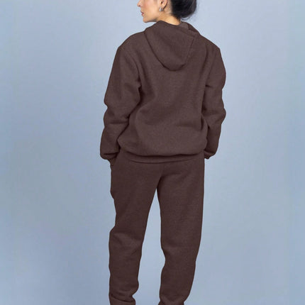 Conjunto de sudadera con capucha de franela lisa