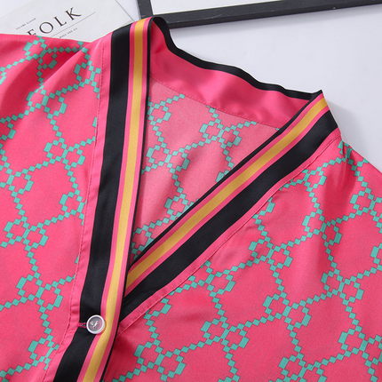 Pijama largo de satén icónico para mujer