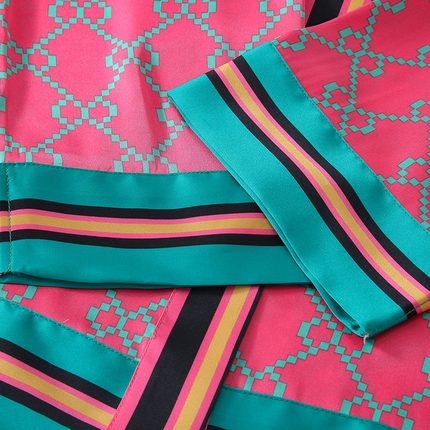 Pijama largo de satén icónico para mujer