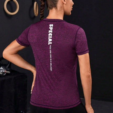 Camiseta deportiva de cuello redondo Daian para mujer