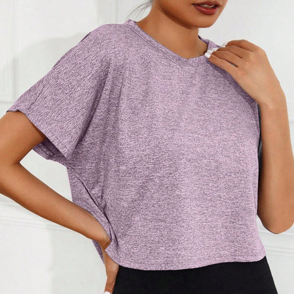 Camiseta deportiva para mujer, sin espalda, manga corta, Solis