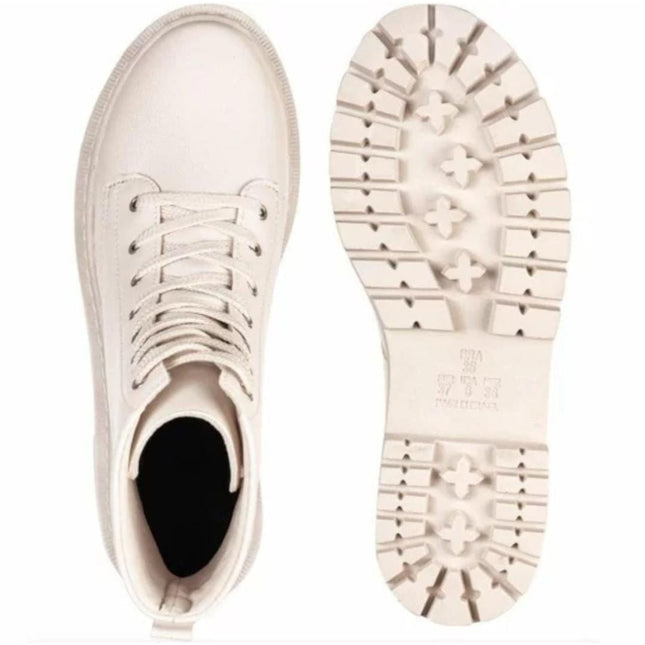 Botas con cordones y suela de tractor para mujer