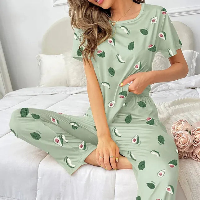 Pijama largo de aguacate para mujer