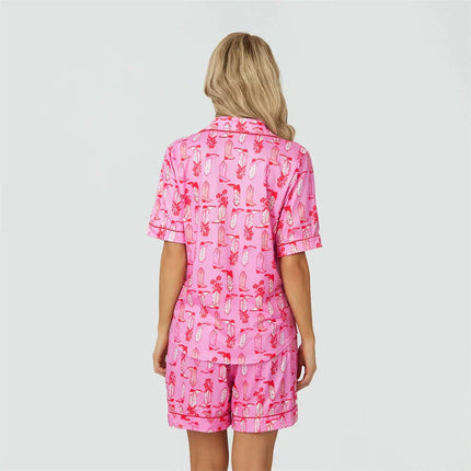 Pijama corto estilo americano campestre para mujer