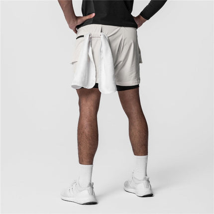 Pantalones cortos de entrenamiento 2 en 1 para hombre para deportistas