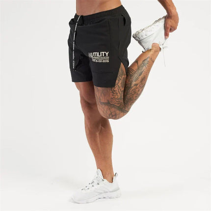 Pantalones cortos deportivos Dry Fit con cremallera para hombre