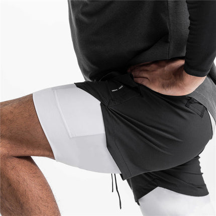 Pantalones cortos deportivos 2 en 1 para hombre para el gimnasio - Atleta