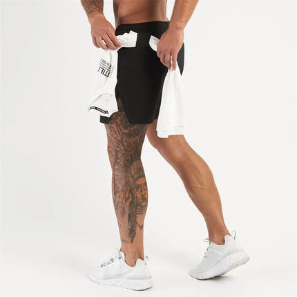 Pantalones cortos deportivos Dry Fit con cremallera para hombre