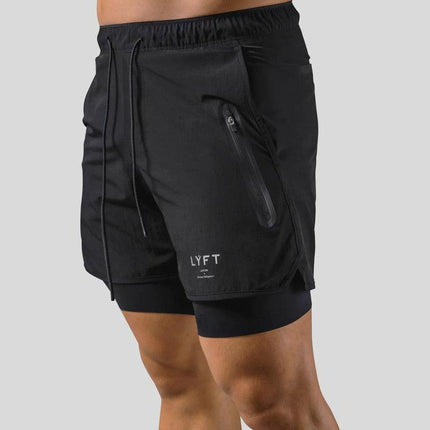 Pantalones cortos de fitness minimalistas 2 en 1 para hombre para el gimnasio