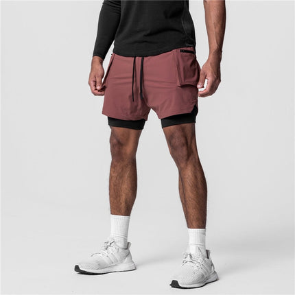 Pantalones cortos de entrenamiento 2 en 1 para hombre para deportistas
