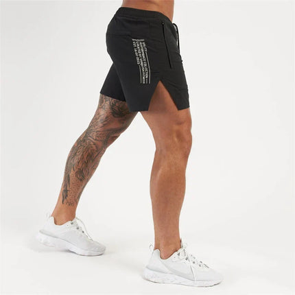 Pantalones cortos deportivos Dry Fit con cremallera para hombre