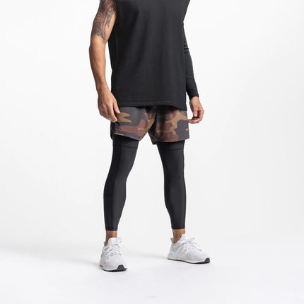 Pantalones cortos deportivos para hombre con leggings para entrenar