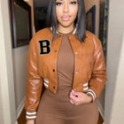 Chaqueta de piel sintética para mujer Key B