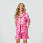 Pijama corto estilo americano campestre para mujer
