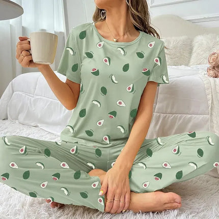 Pijama largo de aguacate para mujer