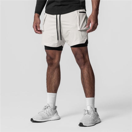 Pantalones cortos de entrenamiento 2 en 1 para hombre para deportistas