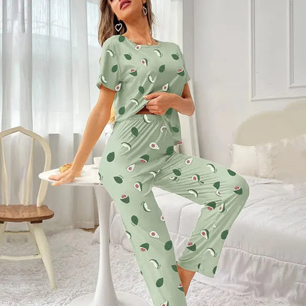 Pijama largo de aguacate para mujer