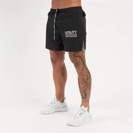 Pantalones cortos deportivos Dry Fit con cremallera para hombre
