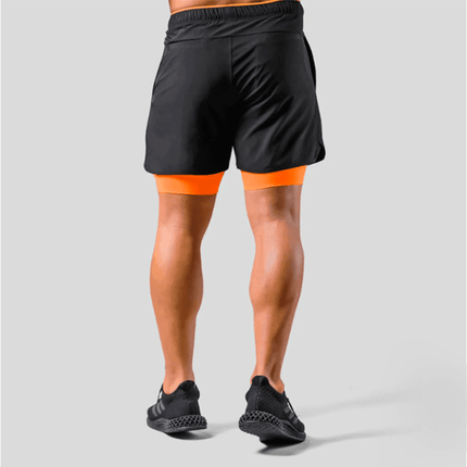 Pantalones cortos deportivos 2 en 1 elegantes para hombre para el gimnasio