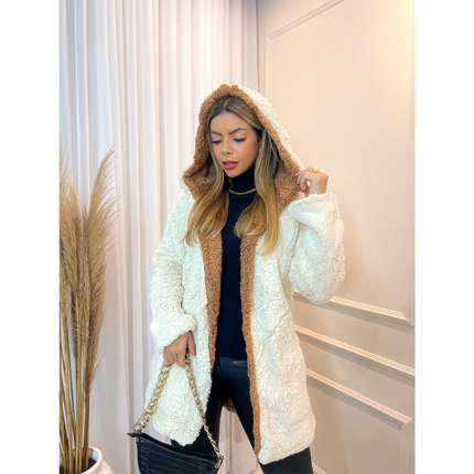 Abrigo reversible de peluche