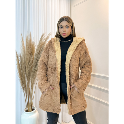 Abrigo reversible de peluche