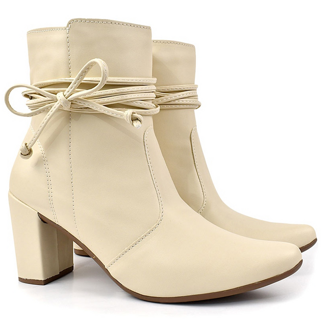 Botín de mujer con punta puntiaguda, tacón de moda, diseño cómodo con cordones.