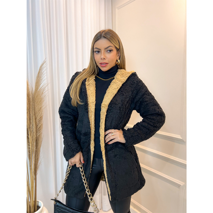 Abrigo reversible de peluche