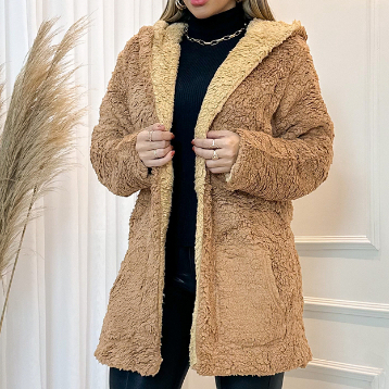 Abrigo reversible de peluche